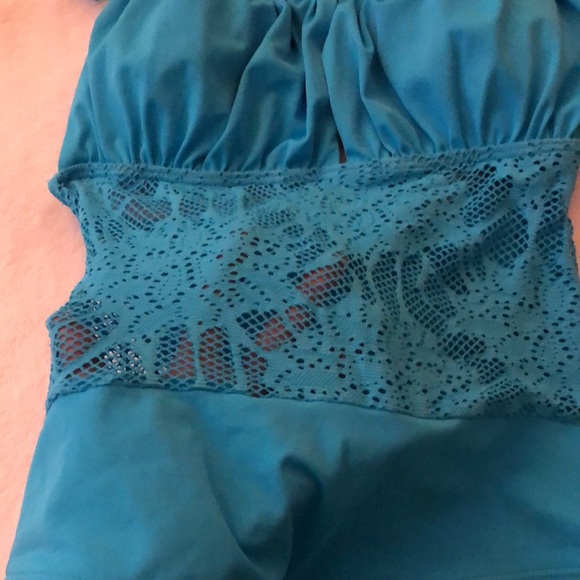 EUC La Vie En Rose Aqua one piece Medium - Picture 2 of 5